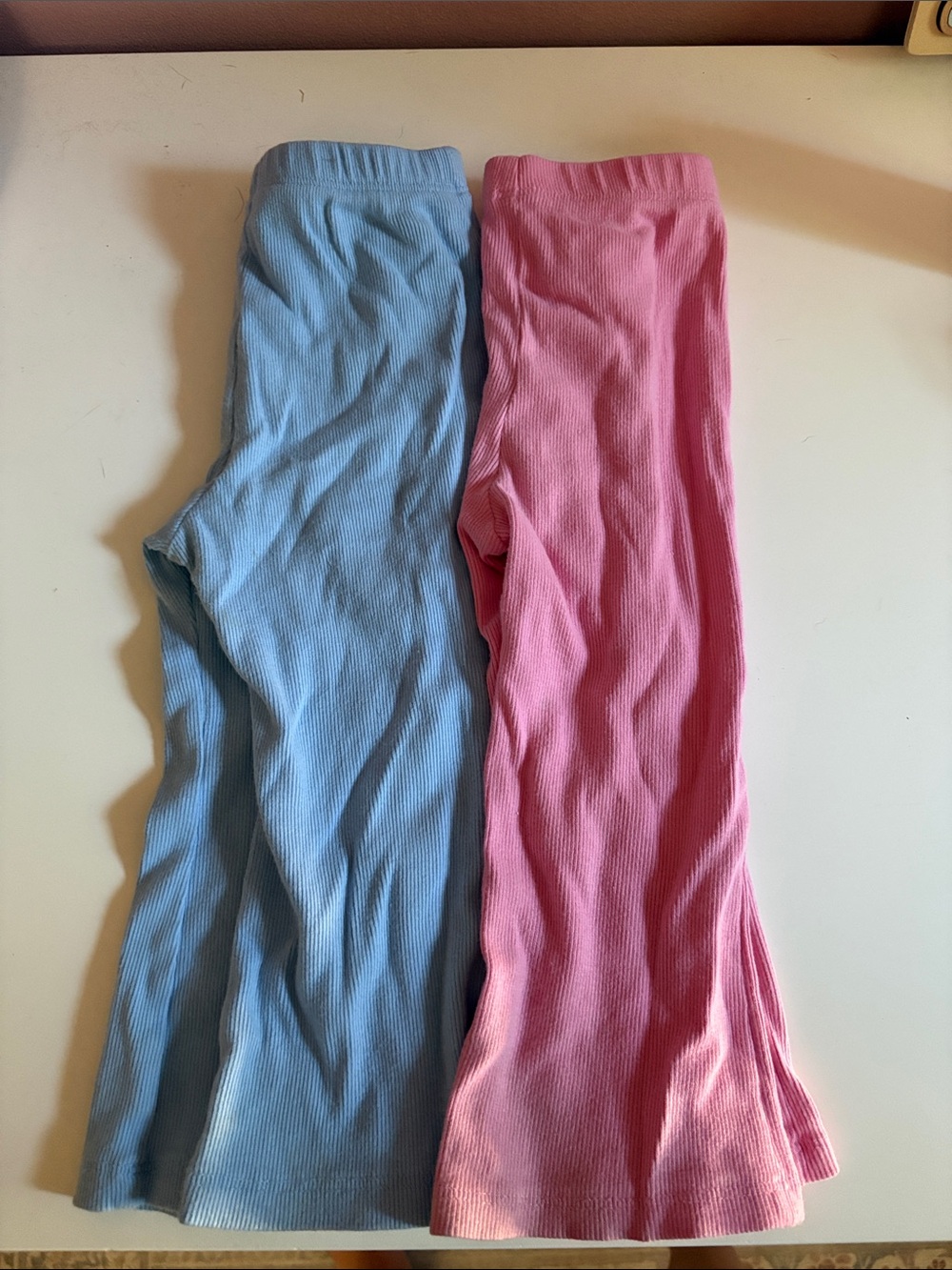 GAP Blue and Pink Ribbed Leggings Duo, bell bottom